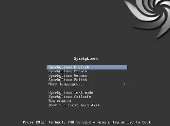 SparkyLinux 3 boot screen