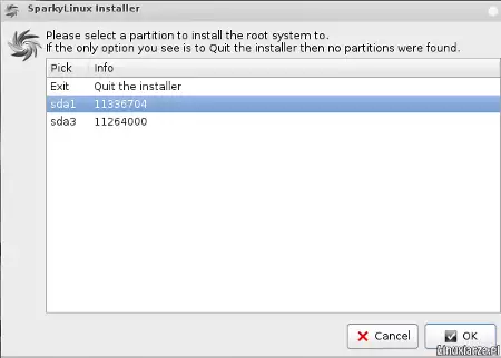 SparkyLinux root partition