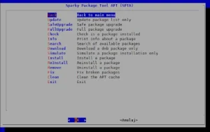 Sparky package Tool APT